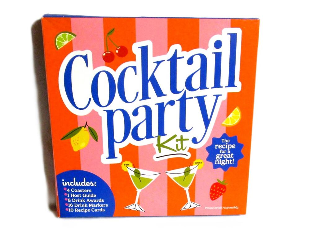The Clever Factory Cocktail Party Kit Host Guide Drink Recipes Coasters